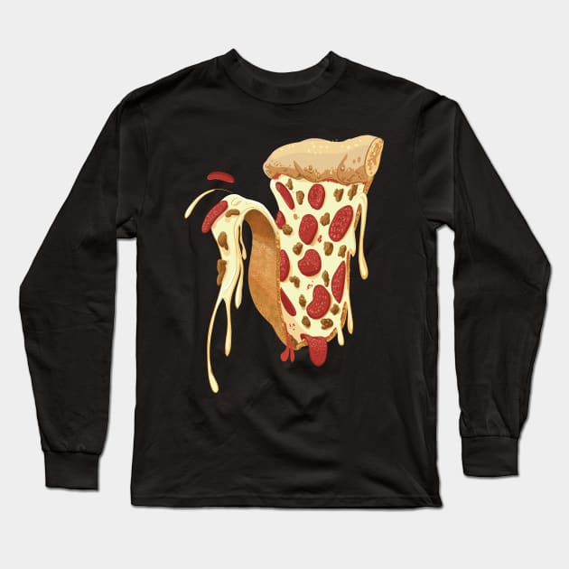 Sloppy Slice of Pizza Long Sleeve T-Shirt by eShirtLabs